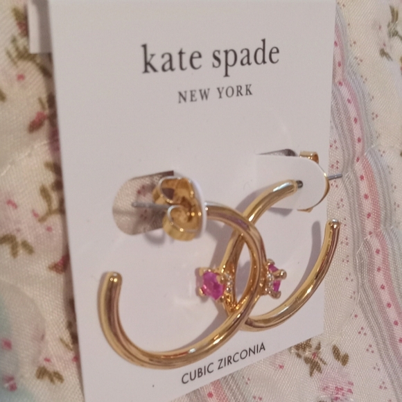 Kate Spade Little Luxuries Rose Gold Hoop Earrings - Picture 3 of 12